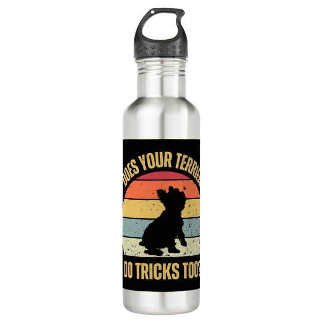 Does Your Terrier Do Tricks Too Stainless Steel Water Bottle (Front)