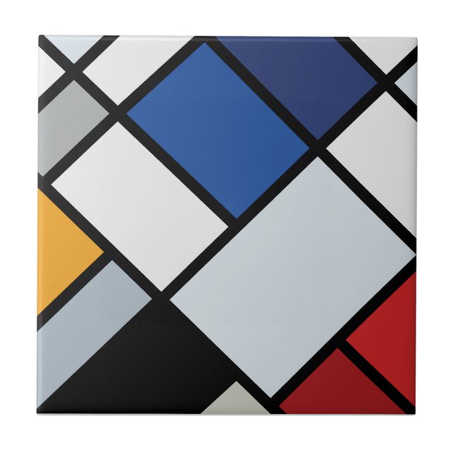 Doesburg - Contra-Composition of Dissonances Ceramic Tile (Front)