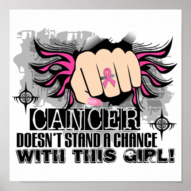 Doesn't Stand A Chance Breast Cancer Poster (Front)