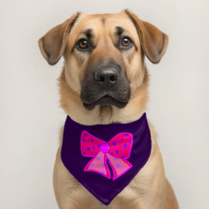 DOF CAT PINK GIRLY BOW PET BANDANA COLLAR