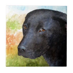 Dog 115 Black Labrador Ceramic Tile