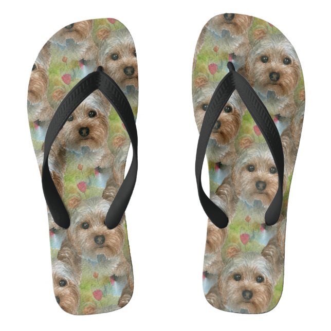 Dog 117 Yorkie Flip Flops (Footbed)