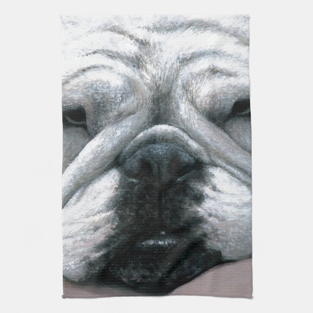 Dog 118 English Bulldog Towel (Vertical)