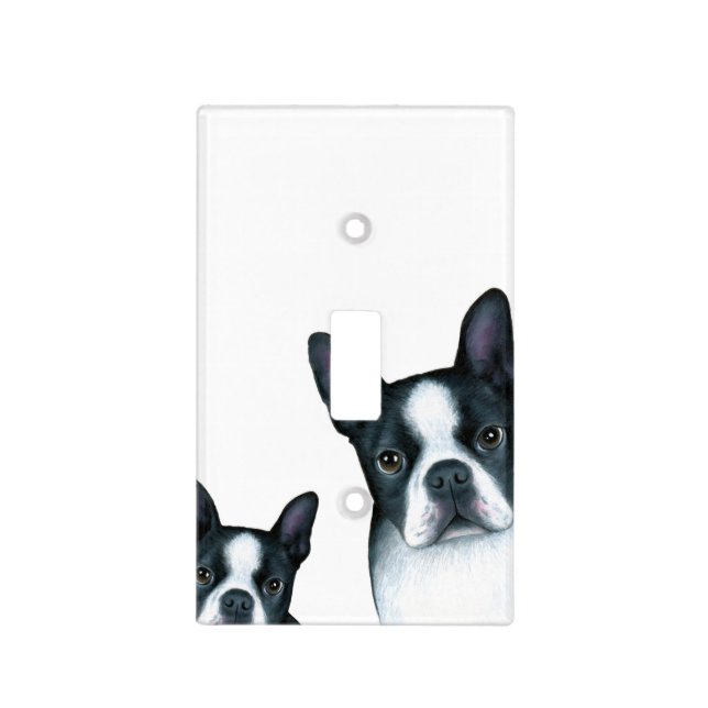 Dog 128 Boston Terrier Light Switch Cover (Front)