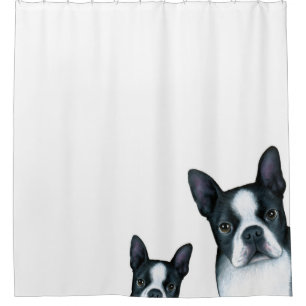 Dog 128 Boston Terrier Shower Curtain