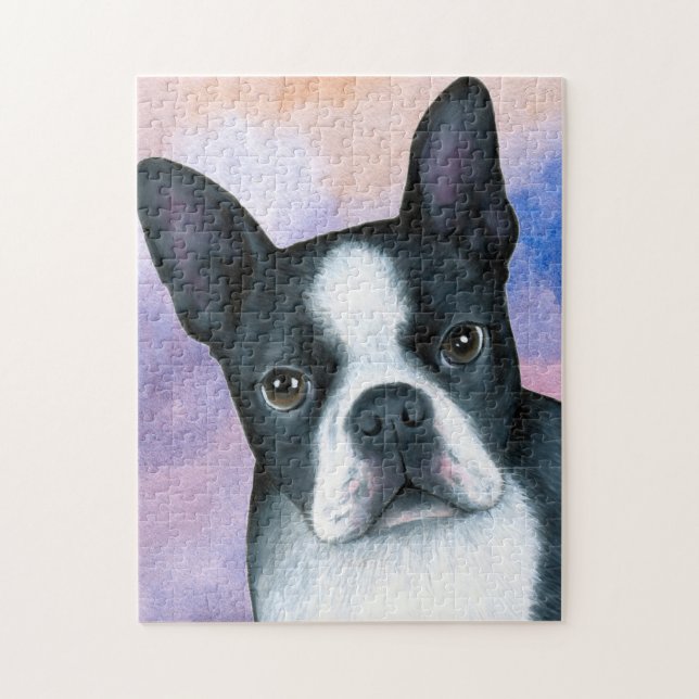 dog 128 color Boston Terrier Jigsaw Puzzle (Vertical)