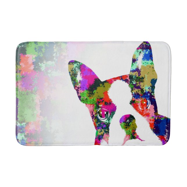Dog 135 boston terrier bathroom mat (Front)
