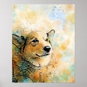 dog 143 Corgi Poster
