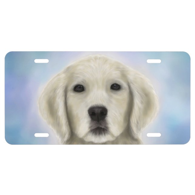 dog 155 Golden Retriever License Plate (Front)