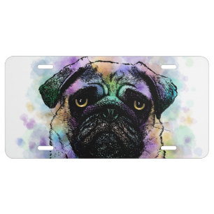 dog 156 Funny Pug License Plate
