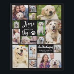 Dog 15 Photos HOME IS WHERE OUR DOG IS Custom Faux Canvas Print<br><div class="desc">When it's all about the dog, create a personalized photo display on a 16x20 faux canvas utilizing this easy-to-upload photo collage template featuring 15 pictures of your furry friend in various photo shapes and sizes with the title HOME IS WHERE OUR DOG IS accented with a pawprint and heart and...</div>