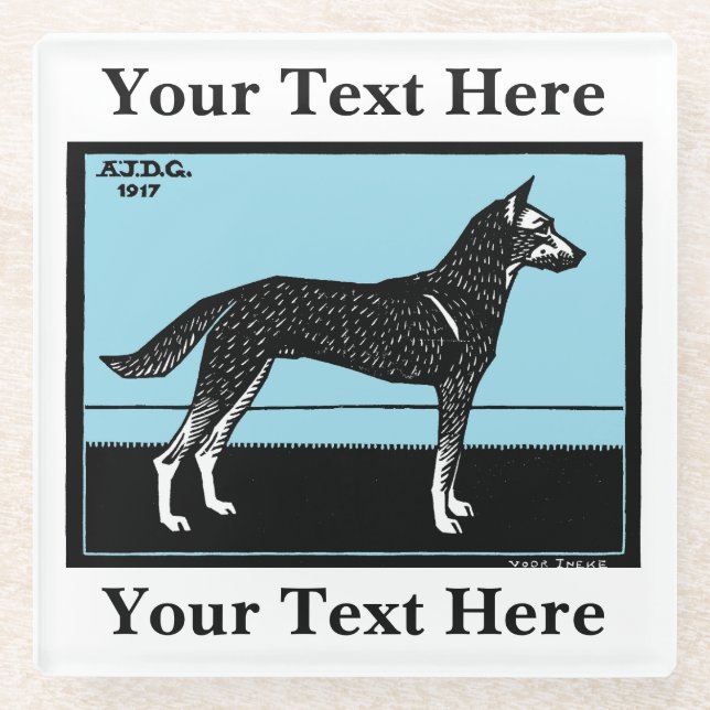 Dog (1917) Julie de Graag Glass Coaster (Front)