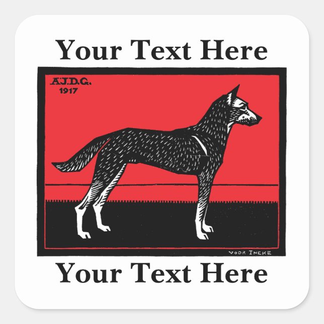 Dog (1917) Julie de Graag Square Sticker (Front)
