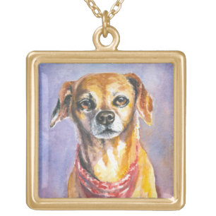 Dog 2 gold plated necklace