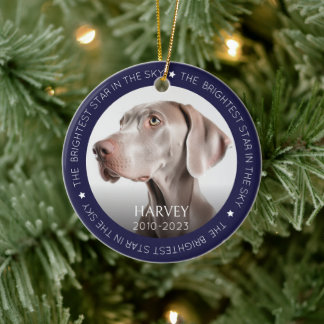 Dog  2 Photo Keepsake Pet Memorial Ceramic Ornament