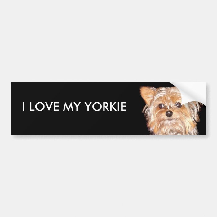 Dog 4, I LOVE MY YORKIE, Bumper Sticker Zazzle