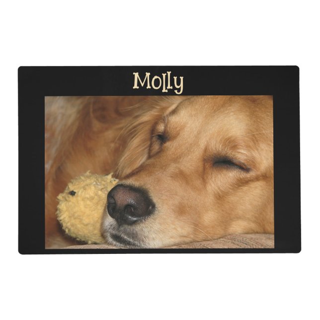 Dog 4 Photo Double Sided Feeding Placemat (Front)