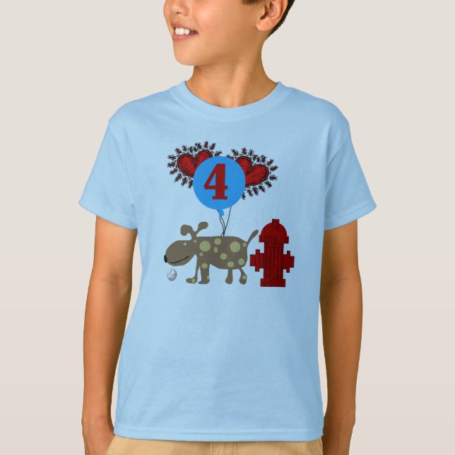 Dog 4th Birthday T-Shirt (Front)