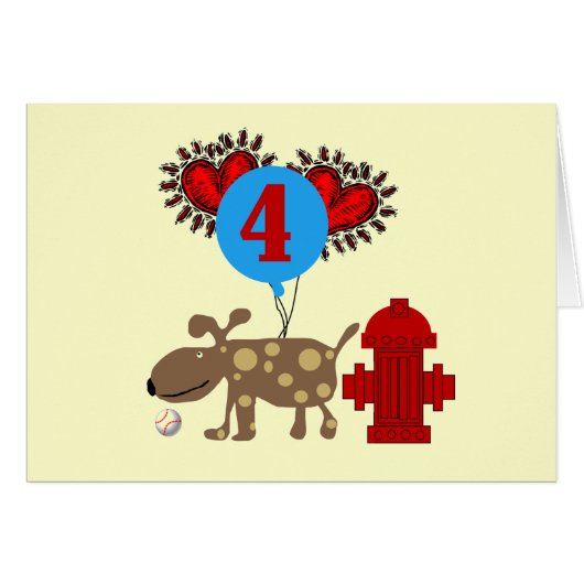 Dog 4th Birthday Tshirts and Gifts (Front Horizontal)