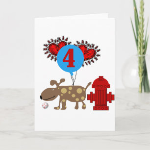 Dog 4th Birthday Tshirts and Gifts Card