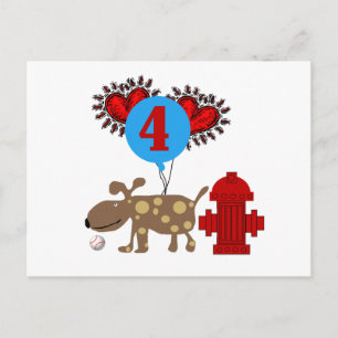 Dog 4th Birthday Tshirts and Gifts Postcard