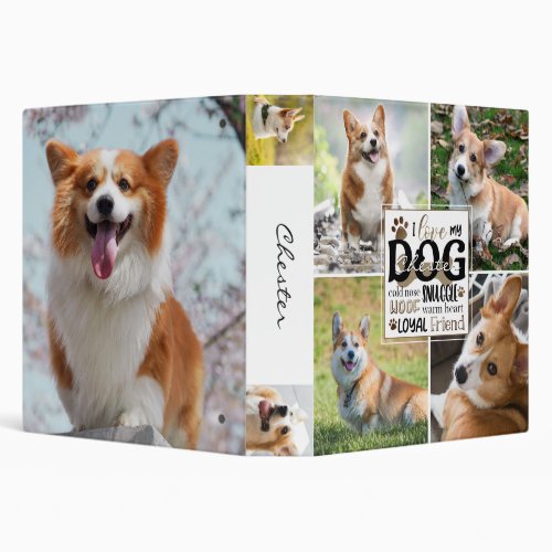 Dog 7 Photo Collage Word Art Photo Album 3 Ring Binder