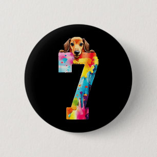 Dog 7 Years Dachshund Birthday Button
