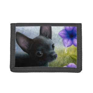 Dog 94 black Chihuahua Trifold Wallet