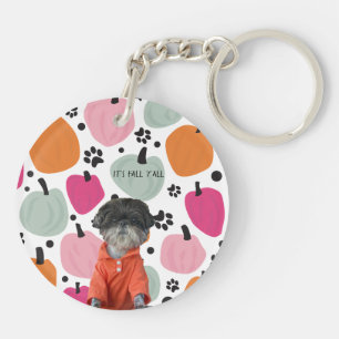 Dog Add Your Own Modern Pumpkin Acrylic Keychain