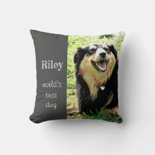 dog add your photo quote custom decor throw pillow