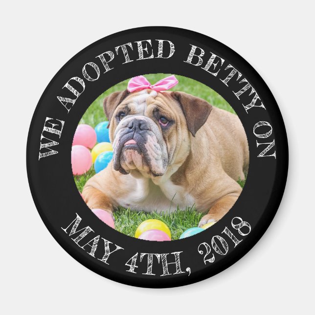 Dog Adoption Personalized Reminder Magnet (Front)