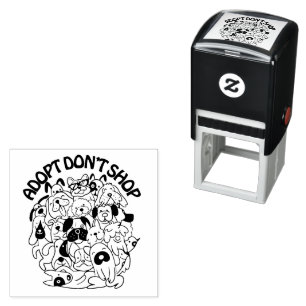 Dog Adoption Rescue Self Inking Rubber Stamp