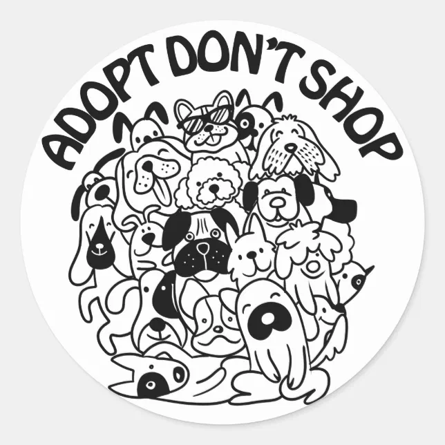 Dog Adoption Rescue Sticker | Zazzle