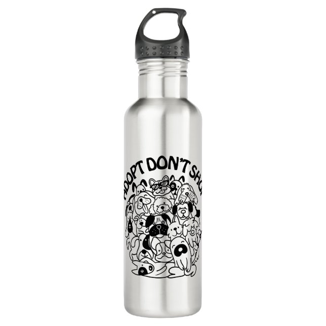 Dog Adoption Rescue Water Bottle (Front)