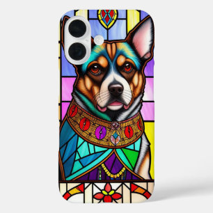 Dog Adorned in Colorful Collar iPhone 16 Case