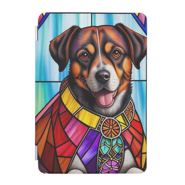 Dog Adorned in Colorful Collar iPad Mini Cover (Front)