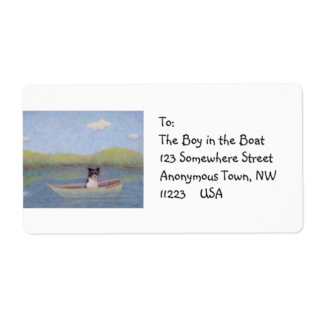 Dog adrift in fishing boat - Bob's Dream Label (Front)