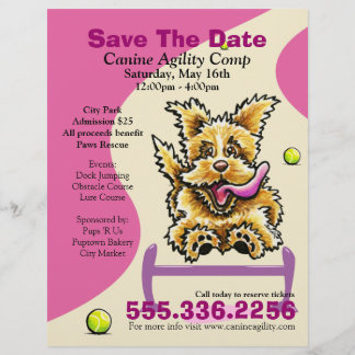 Dog Agility Competition Benefit Event Ad Purple Flyer