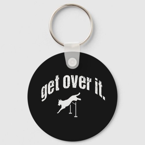 Dog Agility Jumps Get Over It Keychain Gift