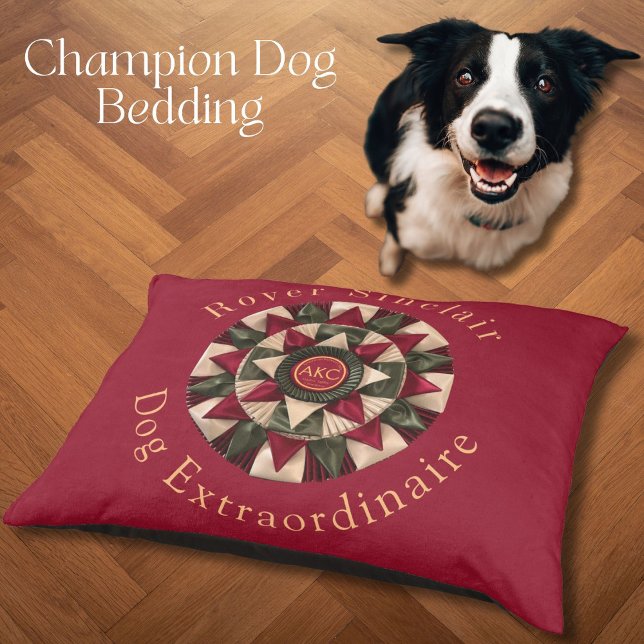 Dog Agility M.A.C.H. Rosette Ribbon Custom Black Pet Bed (Creator Uploaded)