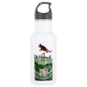 Dog Agility Painting Stainless Steel Water Bottle