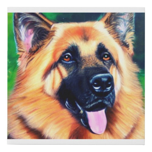 dog ai image oil painting art faux canvas print