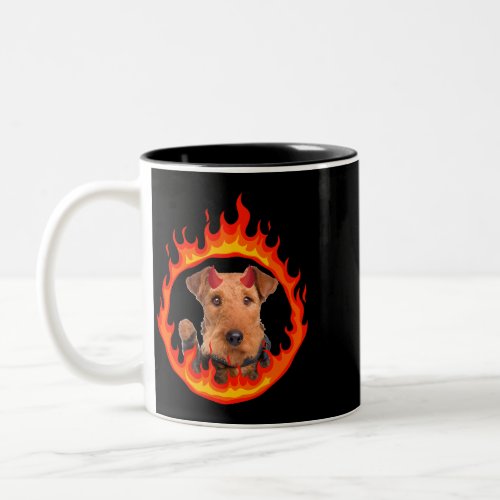 Dog Airedale Terrier Devil Dog Airedale Terrier Two_Tone Coffee Mug