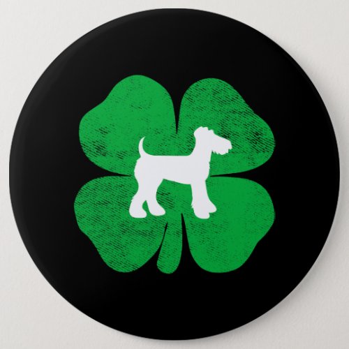 Dog Airedale Terrier Shamrock Irish St Patricks Da Button