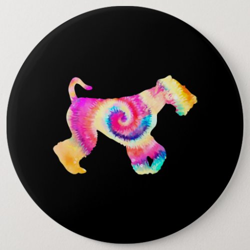 Dog Airedale Terrier Tie Dye Airedale Terrier Love Button
