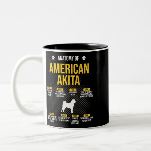 Dog Akita Anatomy of American Akita Dog Lover Two_Tone Coffee Mug