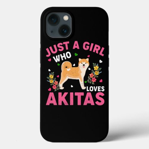 Dog Akita Lover Just A Girl Who Loves Akitas iPhone 13 Case