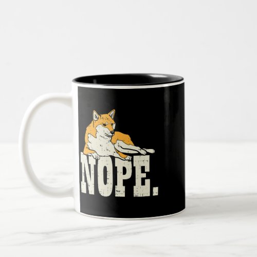 Dog Akita Nope Shiba Inu Cute Japanese Pet Dog Aki Two_Tone Coffee Mug