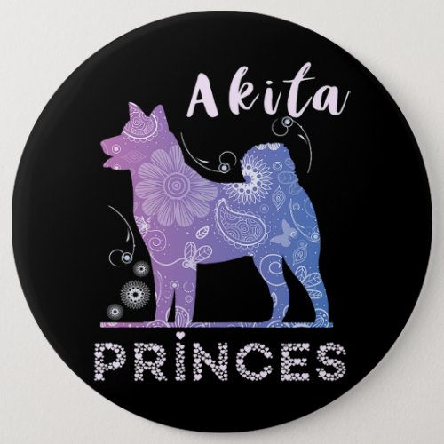 Dog Akita Princess Abstract Akita Dog Lover Shiba  Button