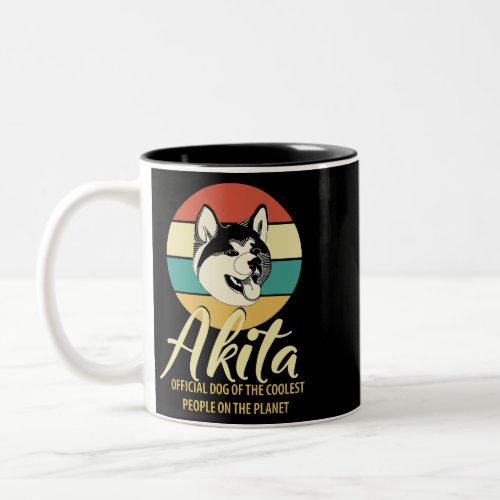 Dog Akita Proud Akita owner Shirt Akita puppy love Two_Tone Coffee Mug